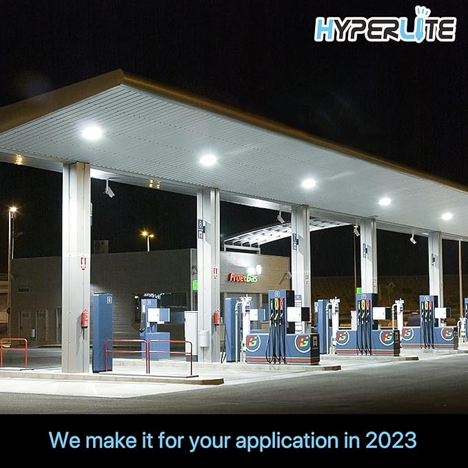 HYPERLITE LED Canopy Light 45W: 6300LM 5000K Daylight - 120-277V LED Canopy Lights Outdoor IP65 Waterproof for Workshop Carport Entrance - 4 Pack