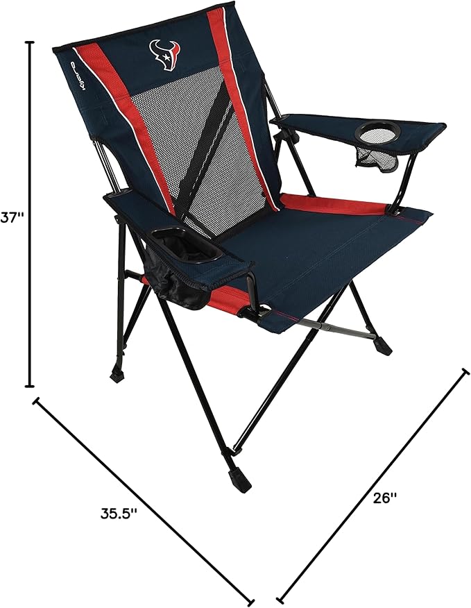 Kijaro Dual Lock Pro Sports Fan Folding Chair 26 L x 35.5 W x 37 H Houston Texans