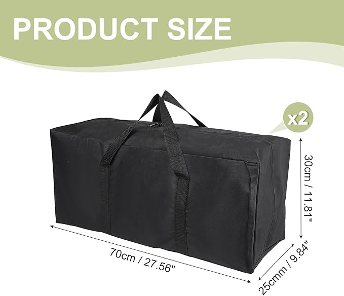 Camp Chair Replacement Bag Camping Folding Chair Storage Bag Large Zippered with Handle Strap 28 x 10 x 12 Inch Fit for Outdoor Travel Tent Storage (2 Pack Black)