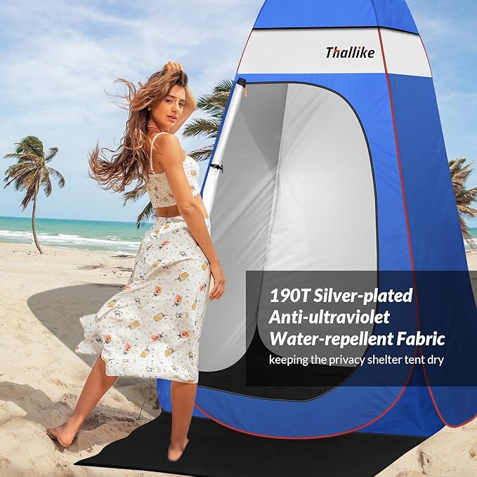 Upgrade Pop Up Privacy Shower Tent Portable Camping Shower Tent Camping Toilet Changing Room with Rain Shelter &amp Extended Floor Mat