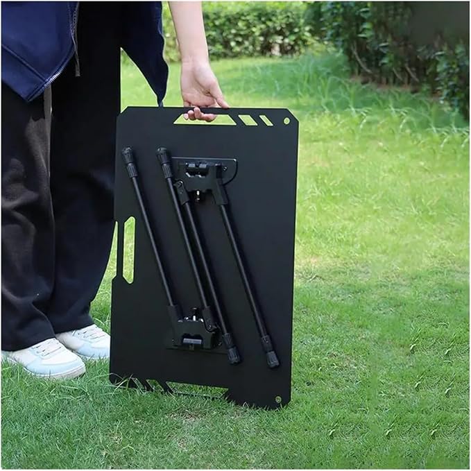 Portable Outdoor Folding Height Adjustable Camping Table Aluminium Alloy Light Dining Table for Travel ﻿(Green)