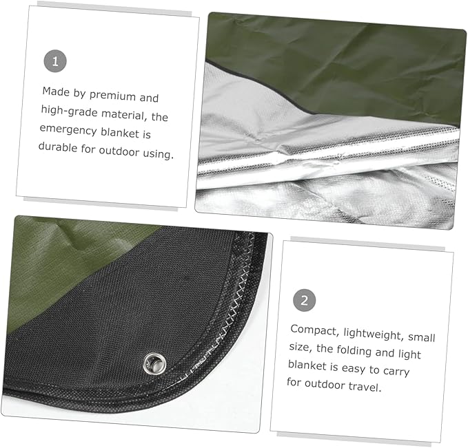 Thermal Emergency Blanket Camping Survival Mat Multi Functional Outdoor Awning Cloth for Hiking Picnics and Emergency Situations