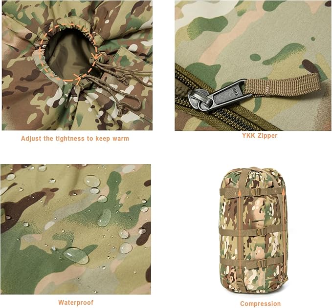 MT Military Army Force Defence 4 &amp Tropen Patrol Mummy Sleeping Bags with Bivy Cover Compression Sack Modular Sleeping System 2.0 for Cold Weather