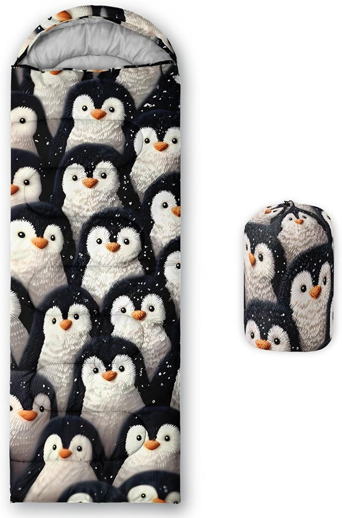 AILONEN Cartoon Camping Sleeping Bag for Boys Girls AdultsLightweight &amp Waterproof3 Season Warm &amp Cold WeatherPortablePrinted Sleeping BagTravelingCampingHiking
