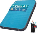 FUNDANGO 4'' Thick Self Inflating Sleeping Pad with Foam 8.7 R Value XL Double Mattress Outdoor Portable Camping Air Mat for Tent Car or Home
