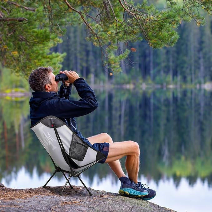 Custom Black Portable Camping Chair Personalized Backpacking Chair with Name Lightweight Foldable Chairs for Hiking Beach