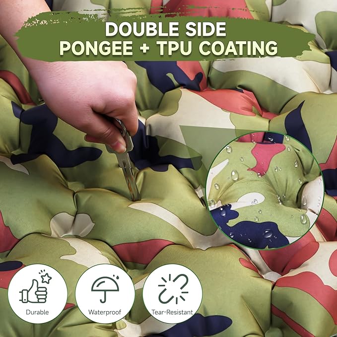 HiiPeak Sleeping Pad for Camping- Ultralight Inflatable Sleeping Mat with Built-in Foot Pump &amp Pillow Upgraded Compact Camping Air Mattress for Tent Backpacking Hiking