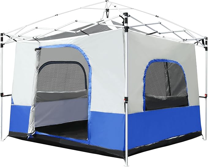 REDCAMP Canopy Camping Tent for Pop Up Canopy Tent Inner Tent Converts Straight Leg 10'x10' or 10'x20' Canopy into Camping Tent Fits 4-6 Person(Frame/Shelter NOT Included)