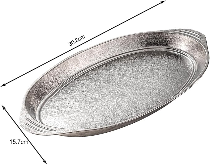 Titanium Fish Plates Oval Serving Dishes Large Capacity Dual-Ear Design Extra-Thick Flat Bottom Perfect for Camping Picnics Outdoor Dining &amp Home Use (S)
