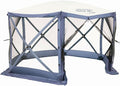CLAM Escape 11.5' Pop-Up Screen Tent – Blue Outdoor Camping Gazebo Canopy with No-See-Um Mesh Carry Bag &amp Stakes – 6-Sided Portable Shelter for Camping Picnics &amp Events – Fast 45-Second Set