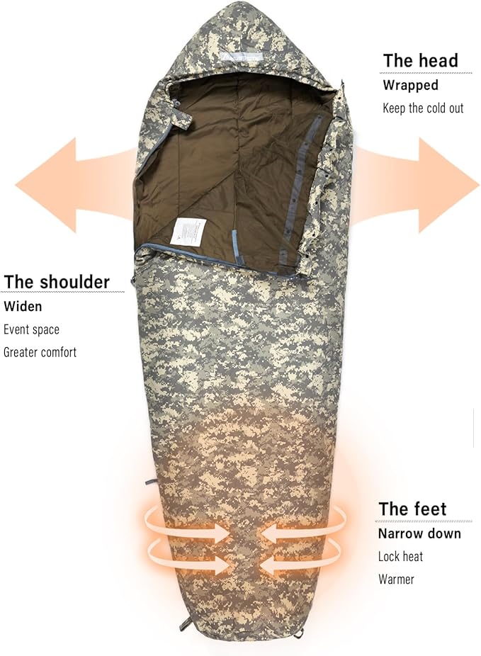 MT Military Army Force Defence 4 &amp Tropen Patrol Mummy Sleeping Bags with Bivy Cover Compression Sack Modular Sleeping System 2.0 for Cold Weather