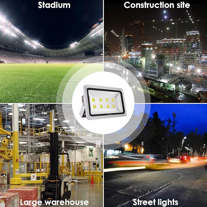 400W LED Flood Light Outdoor2400W Equivalent 40000LM 6000K Daylight White Super Bright FloodLight with Plug85-285V IP66 Waterproof Commercial Lighting for FieldsCountsArenaStadium