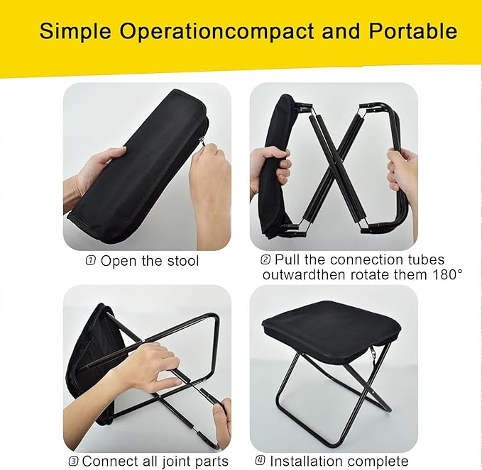 Mountaineering and Hiking Portable StoolCamping Stool Portable Folding Stool with Carry Bag Portable Folding Chair Lightweight Outdoor Footstool for Travel Hiking Fishing(Blue)