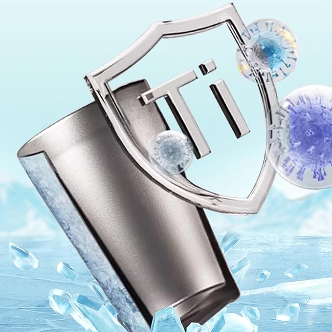 300ml Titanium Cup Double Wall Beer Mug Ultralight Druable Drinkware for Outdoor Camping Multiple Colors Gift for Beer Lovers for Men Women Dishwasher Safe RT155D (Blue)