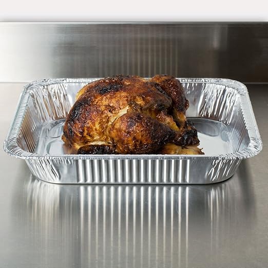 Durable Packaging Aluminum Steam Table Pans Half-Size Medium 2.19 Deep 10.38 x 12.75 100/Carton