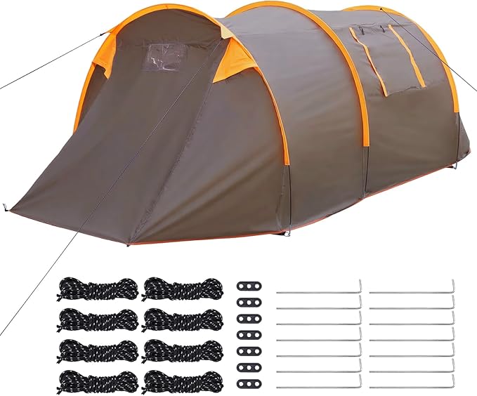 Oxford 2-Person Waterproof Bikepacking Tent with Mesh Windows Lightweight Shelter Windproof Rainproof for Camping Hiking Cycling