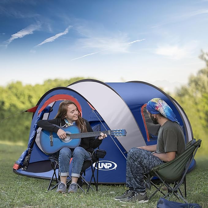 Pop-up Tent 3 Person Camping Tent Instant Portable Beach Tent Easy Pop Up Shade Tents 2 Doors for Camping Hiking &amp Traveling with Carrying Bag