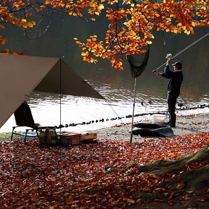 KALINCO Waterproof Camping Tarp Tent Hammock Rain Fly 13X13FT Mutifunctional Tent Footprint Lightweight Tarp for Camping Hiking and Survival Shelter