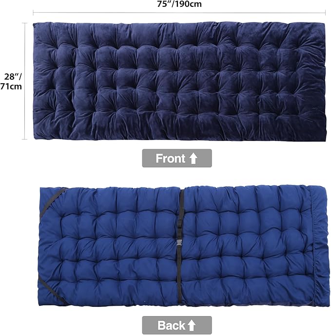 REDCAMP Folding Cot Pads for Sleeping Extra Thick Soft Comfortable Velvet &amp Corduroy Cotton Camping Cot Mattress Pad for Backpacking Hiking Black Blue Brown Grey 75x30 inches