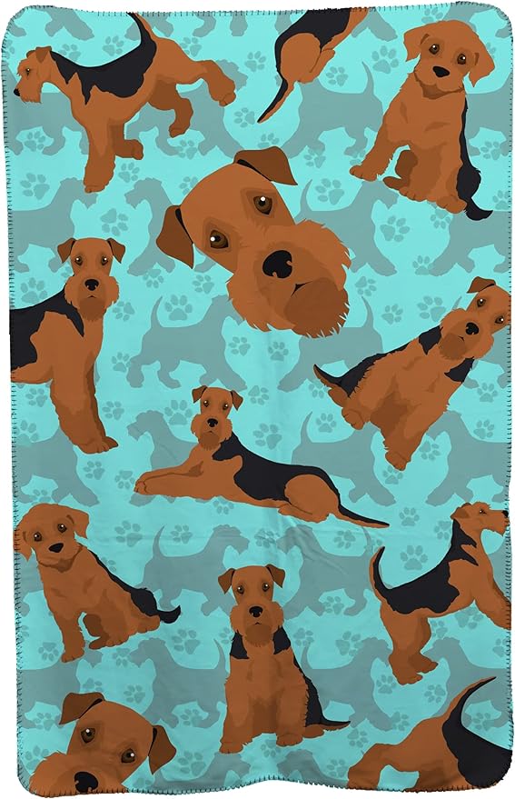 Caroline's Treasures MLM1042TBLT Airedale Terrier Soft Travel Blanket with Bag Airplane Blanket Indoor Outdoor Camping Blanket for Traveling Picnics Beach Trips Concerts