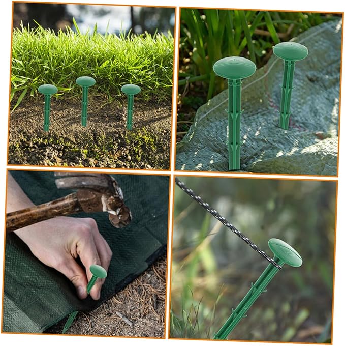 DECHOUS 150pcs Plastic Garden Stakes Ground Nails Versatile for Gardening and Tent Uses
