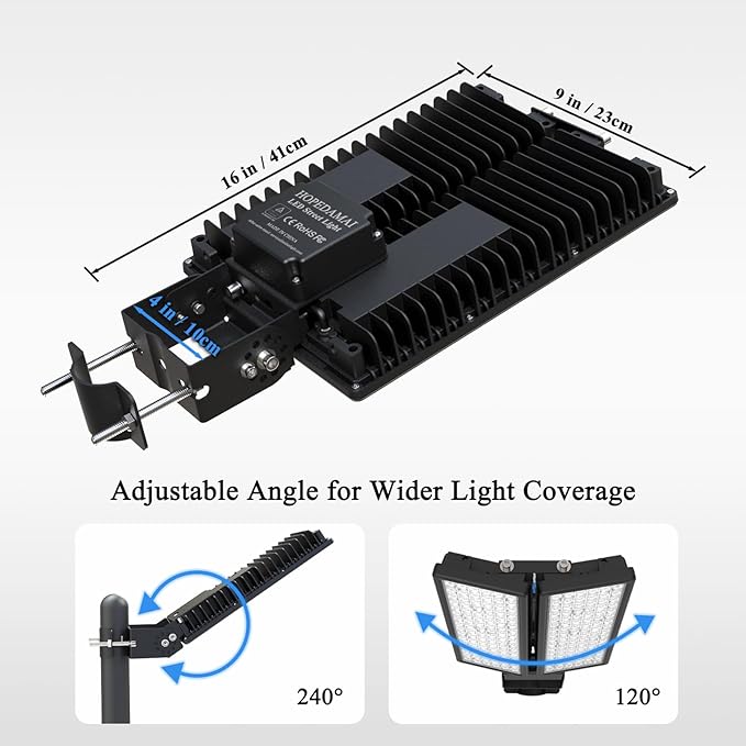 200W LED Flood Light Outdoor 28000LM Stadium Lights Outdoor LED 6500K Parking Lot Light IP67 Waterproof Street Lights Adjustable Angle Arena Lighting for Garden Court