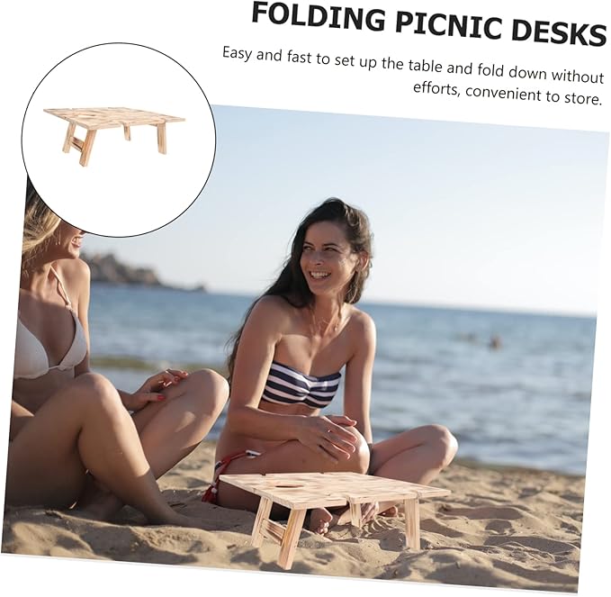 Happyyami Picnic Tables Folding Outdoor Table for Wine Picnic for Outdoor and Indoor Use