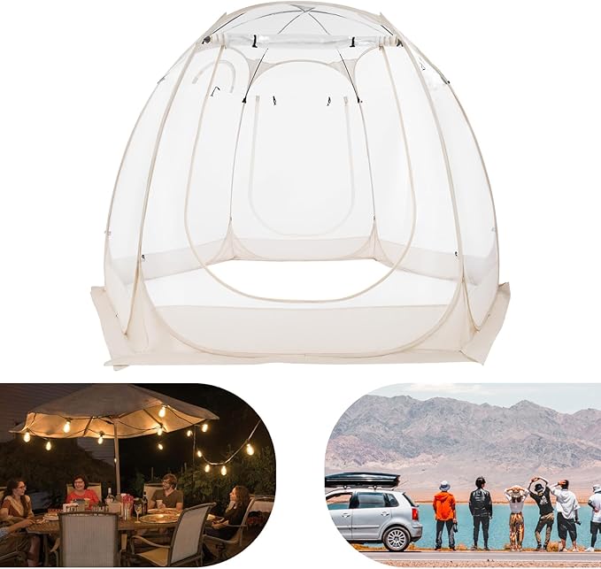 Clear Tent with Pop-Up Tent Design 10 Person Freestanding Camping Tent for Lawns Gardens Backyards Beaches Outdoor Travel