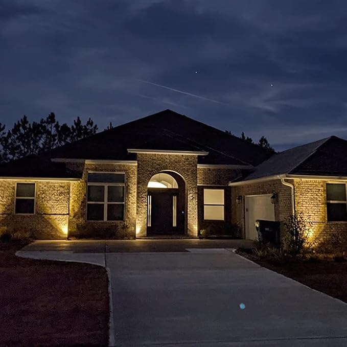 Outdoor Low Voltage Landscape Light 50 Watt Halogen Spotlights 12 Volt Flood Lights 3000K Warm White with Connector and Stake