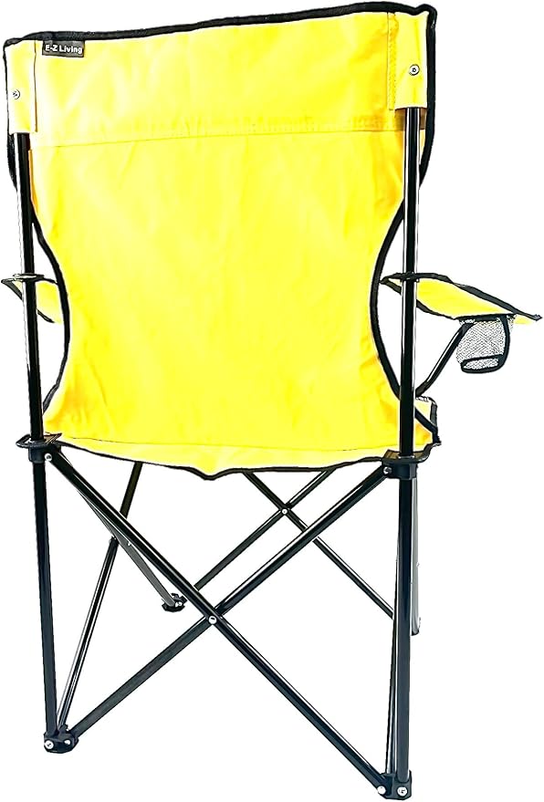 E-Z Living Folding Portable Outdoor Camping Chair[Large] (Yellow)