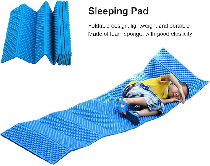 Double Egg Crate Sleeping Pad Foldable Thickened Foam Sleep Mat for Outdoor Camping 186x57CM