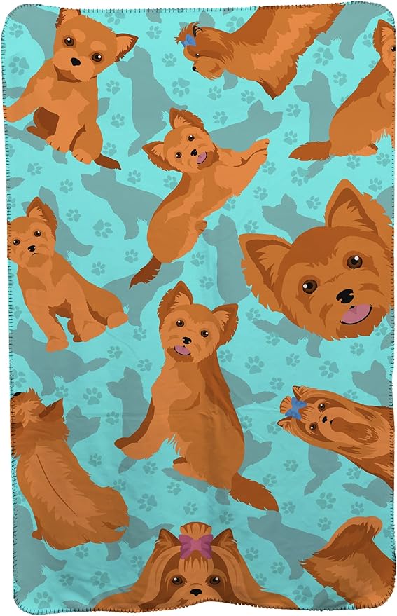 Caroline's Treasures MLM1062TBLT Red Yorkie Soft Travel Blanket with Bag Airplane Blanket Indoor Outdoor Camping Blanket for Traveling Picnics Beach Trips Concerts