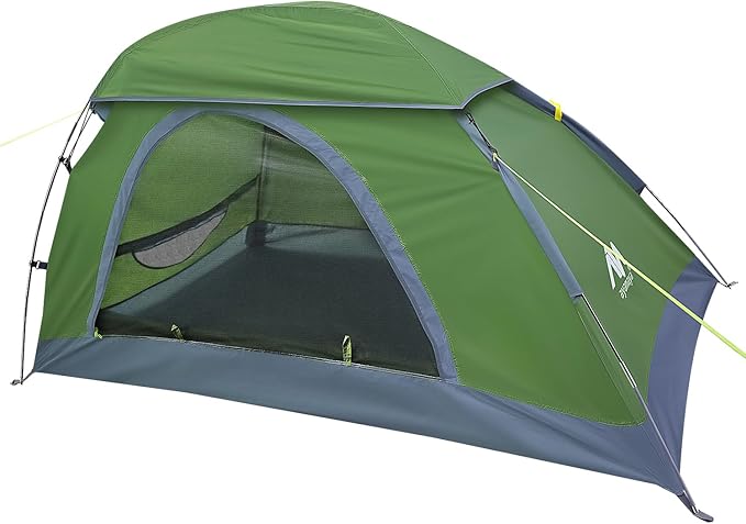 AYAMAYA 1 Person Tent for Backpacking - Lightweight Single Person Hiking Tent with Skylight &amp Waterproof Rainfly &amp Ground Vents Easy Setup One Man Small Tent for Camping Backpacking Hiking