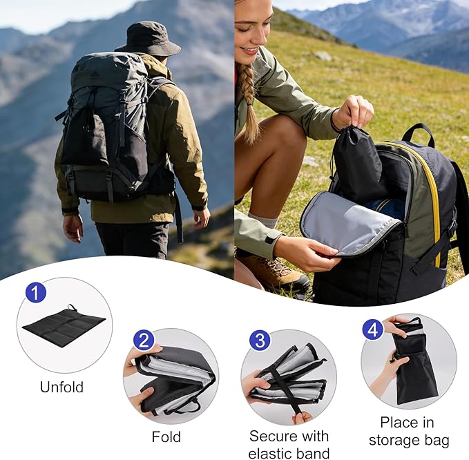 4Pcs Foldable Oxford Outdoor Seat Cushions Portable Sitting Pad with 4 Storage Bags Waterproof &amp Insulated Sit Mat Hiking Pad for Hiking Picnic Travel Garden Outdoor