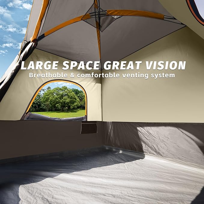 UNP 2/4/6/8 Person Tent Portable Cabin Tent Camping Tent 4-Person Easy Set Up Waterproof with Top Rainfly for Outdoor Camping/Hiking