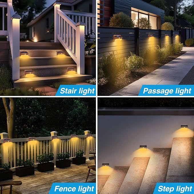 Peasur 12 Packs Solar Outdoor Lights Motion Sensor Solar Security Light Waterproof with 3 Lighting Modes Solar Powered Wall Lights Outside for Garden Fence Yard Brown Warm