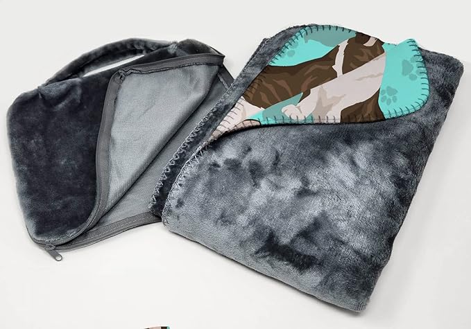 Caroline's Treasures MLM1046TBLT Brindle Cardigan Corgi Soft Travel Blanket with Bag Airplane Blanket Indoor Outdoor Camping Blanket for Traveling Picnics Beach Trips Concerts