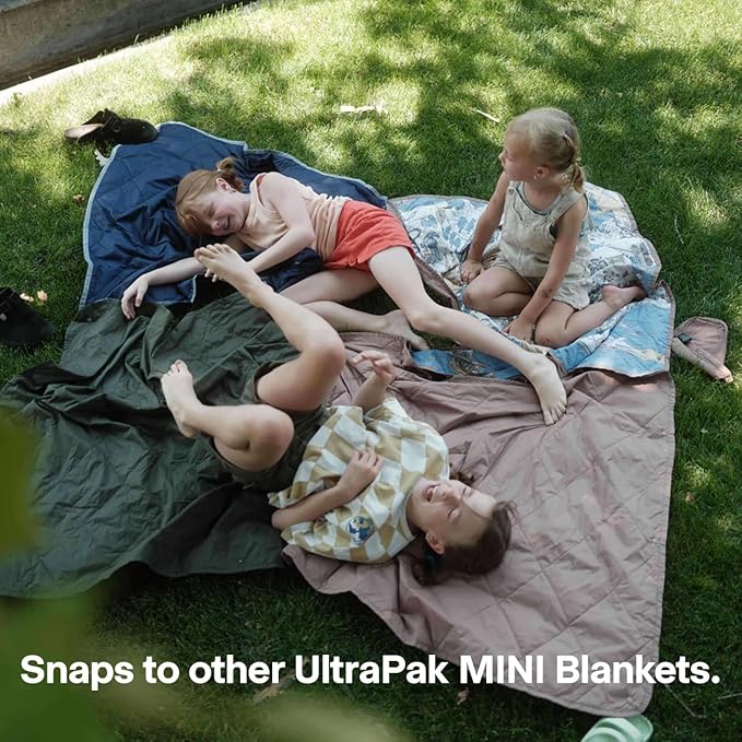 Gravel UltraPak™ Kids Packable Puffy Camping Blanket Lightweight Outdoor Blanket Waterproof for Camping Hiking &amp Travel Compact Puffy Blanket Durable 20D Nylon Easy Clean Hands-Free Snap Gr