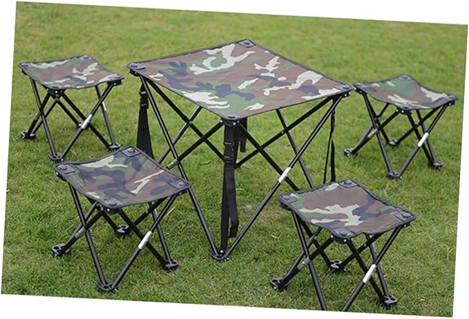 Multi-Functional Camouflage Folding Stool Portable Fishing Chair Recreational Accessory Sturdy Camping Seat Large Size
