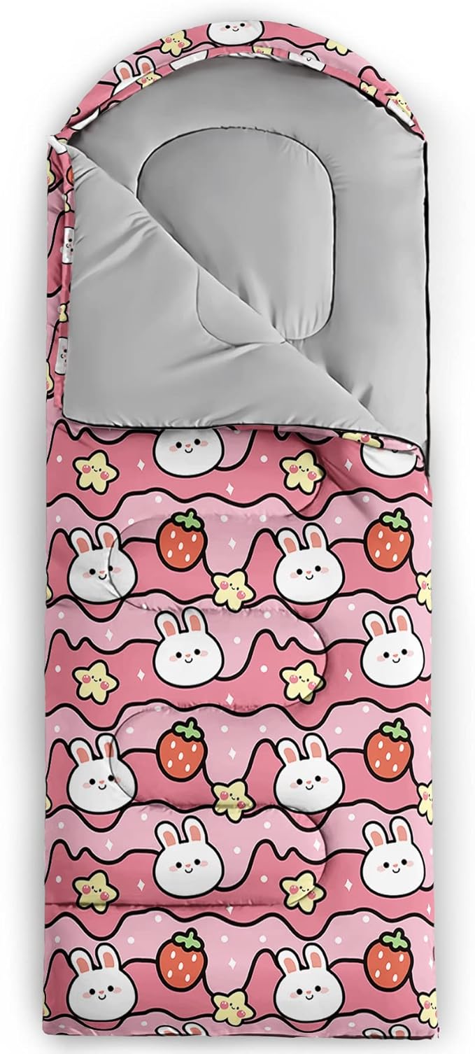 QOOMO Camping Sleeping Bags3 Season Warm &amp Cool WeatherLightweightWaterproof Sleeping Bags for Adults &amp KidsTravelingand OutdoorsCamping Gear Equipment