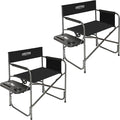 YOUNG WOOD Camping Directors Chair with Side Table Foldable and Portable FishingTripPicnicHikeLawnSportsBeachOutdoor Camping Chair for AdultsDrink Holder and Mobile Storage2p