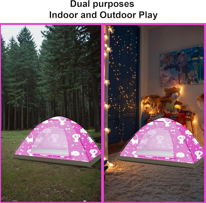 KidzAdventure 2 in 1 Kids Tent for Camping/Kids Play Tent| Backpacking Tent for Kids |Easy Set Up Camping Tent