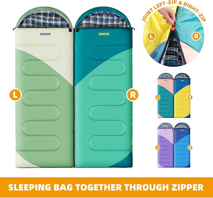 Camping Sleeping Bag 32℉ Sleeping Bags for Adults Kids Teens Cold Weather Warm Sleeping Bag Winter for 3-4 Season Camping Camping Gear Equipment Traveling and Outdoors