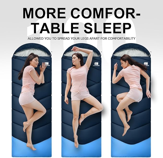 Sleeping Bags for Adults Cold Weather &amp WarmBackpacking Camping Sleeping Bag for Tall Girls BoysLightweightCompactWaterproof Camping Gear for TravelingHikingHotelOutdoor &amp Indoor