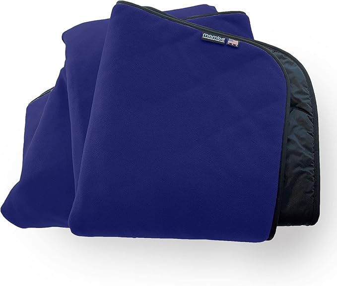 Mambe Super Extreme Weather Outdoor Blanket - FrenchNavy - 100% Waterproof &amp Windproof - Insulated Polarfleece Blanket for Activities Like Cold Weather Camping &amp Winter Sports Machine Washabl