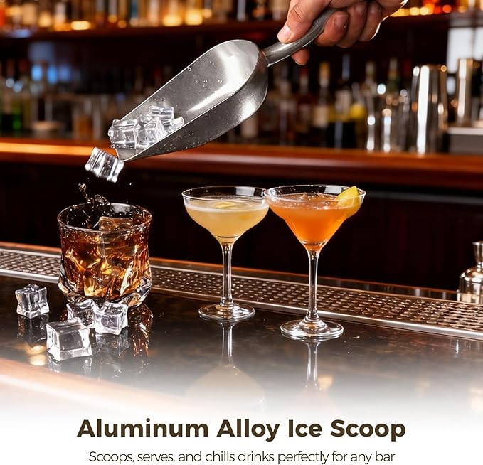 3-Piece Scoops Set Alloy Aluminum: Home/Commercial Easy Grip Varied Sizes