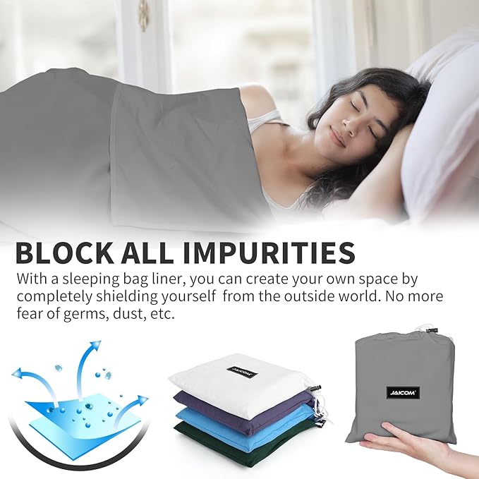 Sleeping Bag Liner - Travel Sheets for Hotel Portable &amp Comfortable &amp Quick-Drying Adult Sleep Sack for Camping Business Trips Traveling Hostel