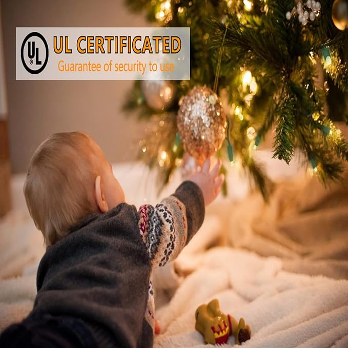 50ft 100 Counts Warm White Christmas Lights - White Christmas Lights Commercial Grade Outdoor Waterproof Soft White Christmas Lights Indoor 5mm Wide Angle Green Wire IP:65 UL