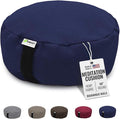 Bean Products Hemp Zafu Meditation Cushion for Sitting on Floor Hemp Yoga Pillow Zafu Meditation Pillow Zen Seiza Kneeling Prayer Pad Support - Made in USA - Round Blueberry