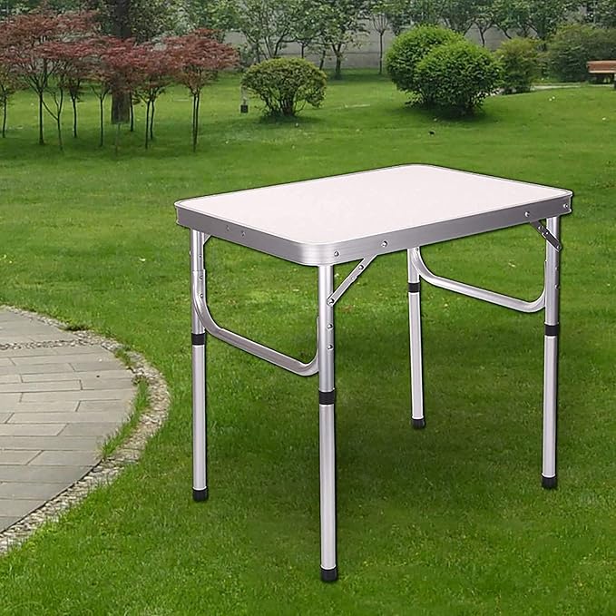 Portable Camping Table Outdoor Folding Table Picnic Camping Desk Aluminum Lightweight Roll Up Dining Tables for Indoor Outdoor Home Party